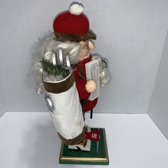 Vintage Rare Nutcracker Golfer Santa Carrying Bag & Club - Picture 8 of 16